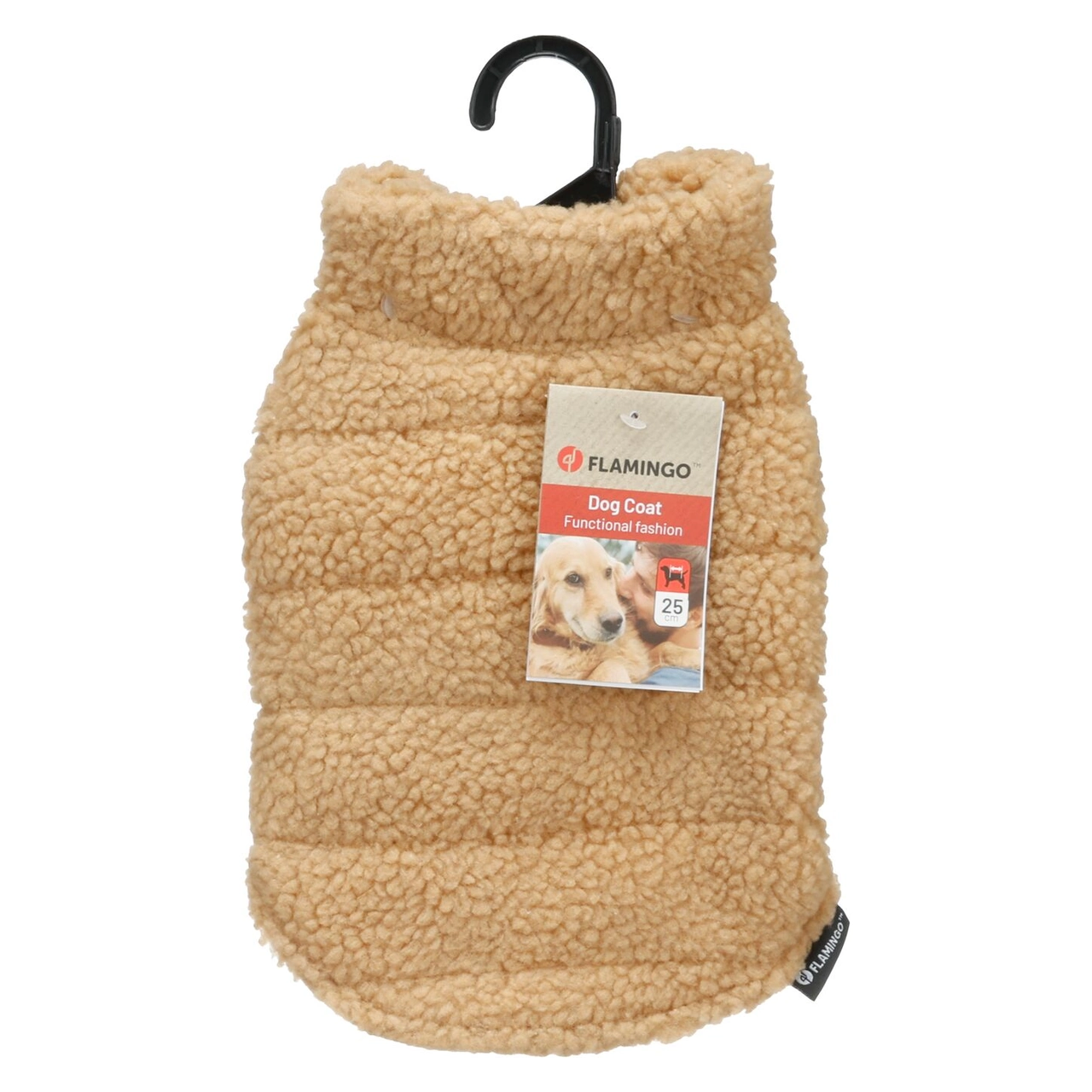 Flamingo Nado hundejakke beige 25 cm - varm hundefrakke med fleece